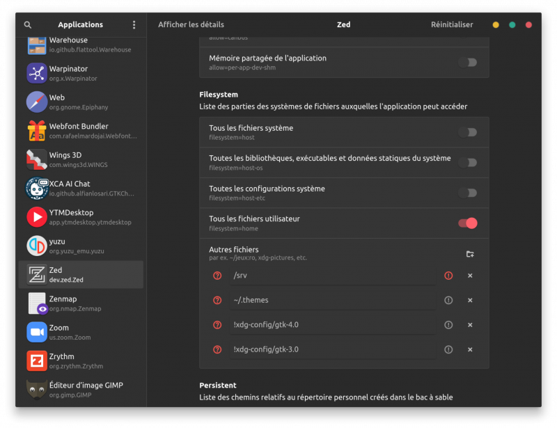 Flatseal Filesystem Flatseal Filesystem