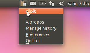 Clipit dans le systray d'Ubuntu 11.10
