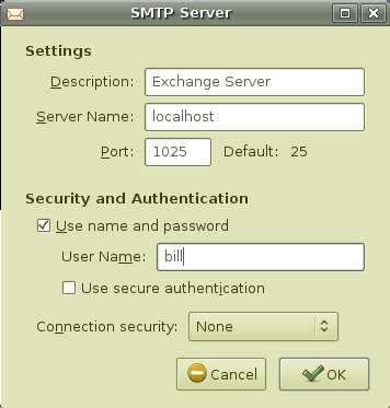 Configuration serveur SMTP