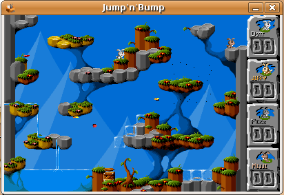 Image d'une fenêtre Jump’n’Bump sous Ubuntu 7.04.