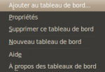 Clic droit sur un endroit vide du tableau de bord -> Ajouter au tableau de bord