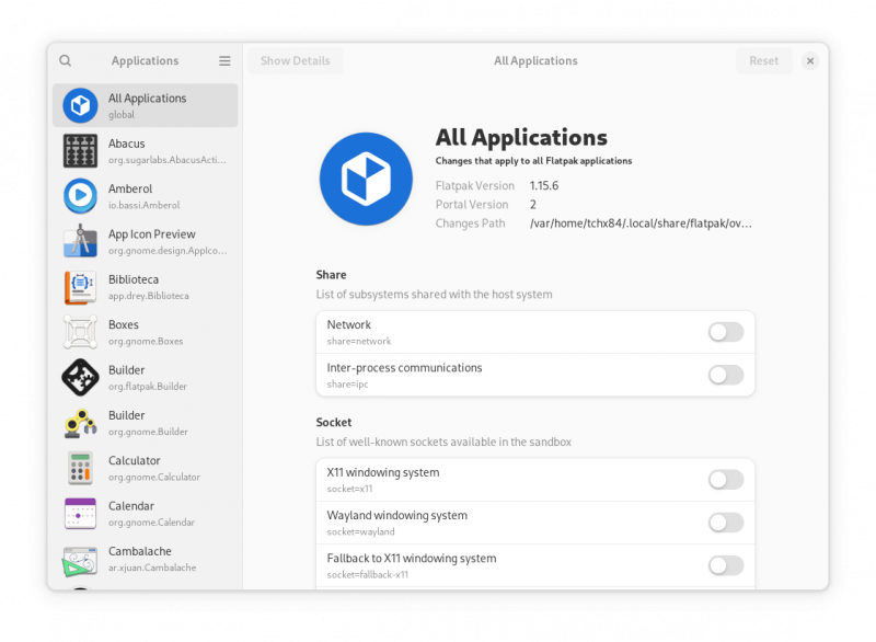 Flatseal, réglage des défauts pour toutes les applications