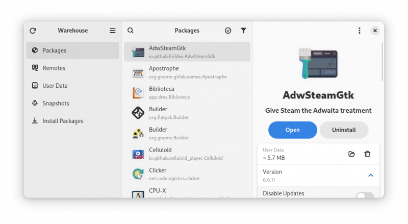 Warehouse, page applications Warehouse, page applications